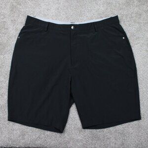 Black Clover Shorts Mens 40 Black Golf Polyester Stretch Flat Front w/10" inseam